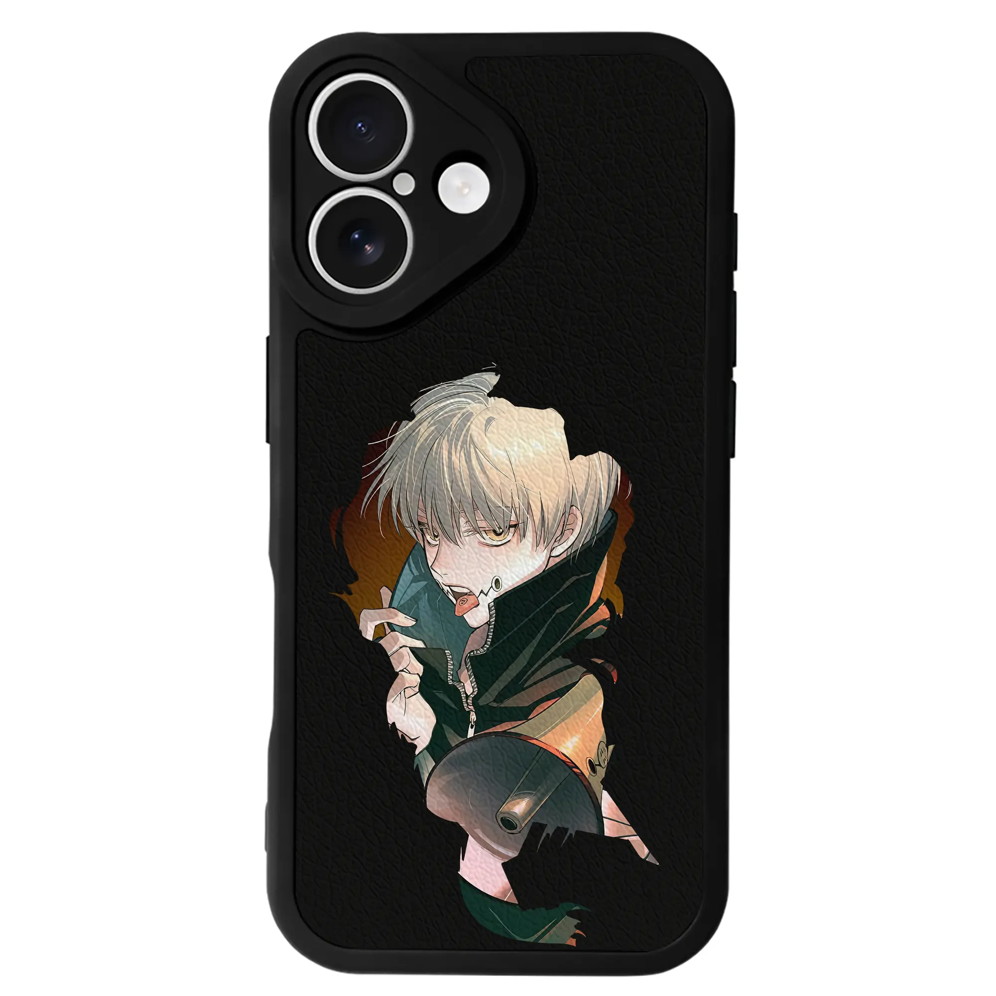 呪術廻戦 グッズ,狗巻 棘 - IPhone 16シリーズ対応 ・ シリコンスマホケース ・ レザー調 ・ 高精度フィット ・ 耐衝撃 ・ ワイヤレス充電対応 ・ 精密カット